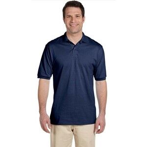 Jerzees Large Navy Men's Polo Short Sleeve Shirt. Golf Office Everyday Wear. New